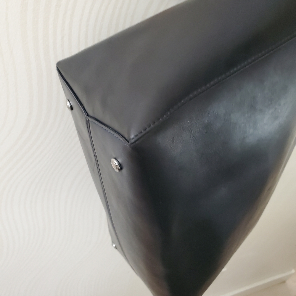 Tumi "Boulevard" Large Structured Black Leather T… - image 6